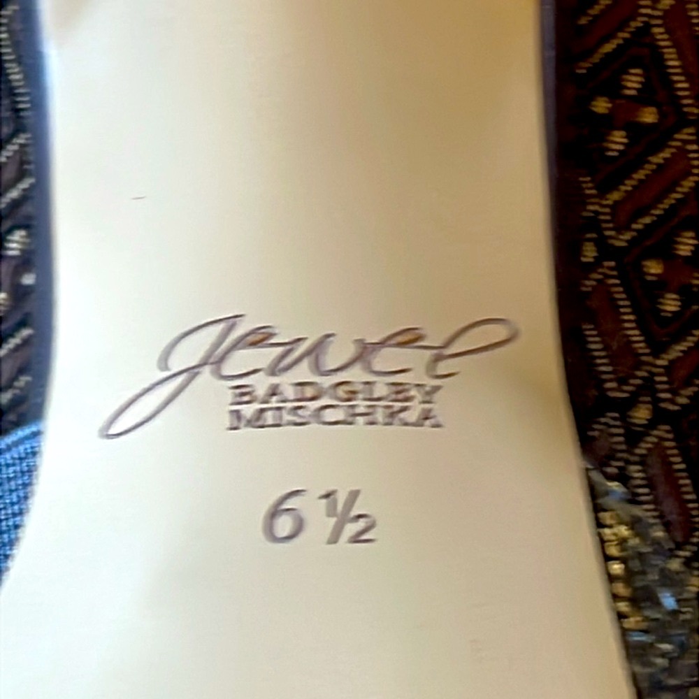 NWOT BADGLEY MISCHKA JEWEL ALLISON RETRO SLIDES SZ 6.5 HEEL 2.95” - Picture 13 of 14